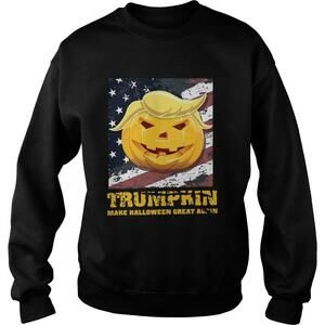 Trumpkin Make Halloween Great Again American Flag Sweatshirt